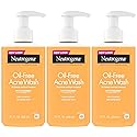 Neutrogena Oil-Free Acne Wash, Acne Fighting Facial Cleanser with Salicylic Acid Medicine, Acne Treatment for Face, Non-Comedogenic, Residue-Free, 9.1