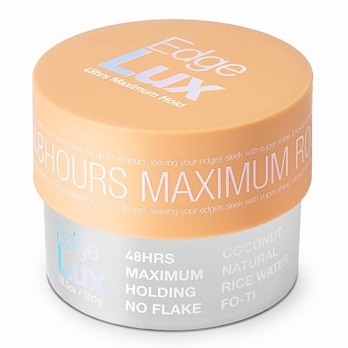 Lux Collection Edge Control Gel for 4C Hair - 48 Hour Maximum Hold Edge Control, Edge Lux with Castor Oil, Keratin & Biotin, Non-Flaking Styling Gel