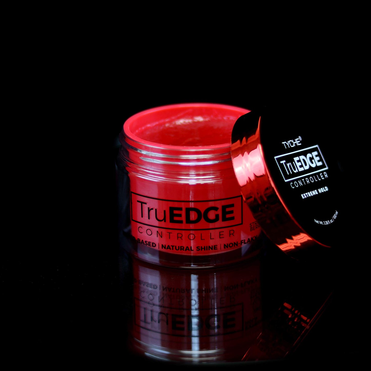 Tyche TruEDGE Controller Extreme Hold Water-Based Pomade - Ntaural Shine & Non-Flaky Scented Edge Control - Perfect for Hair-Braiding (Strawberry)