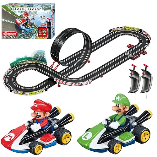 Carrera GO Electric Powered Slot Car Racing Kids Toy Race Track Set 1:43 Scale, Mario Kart