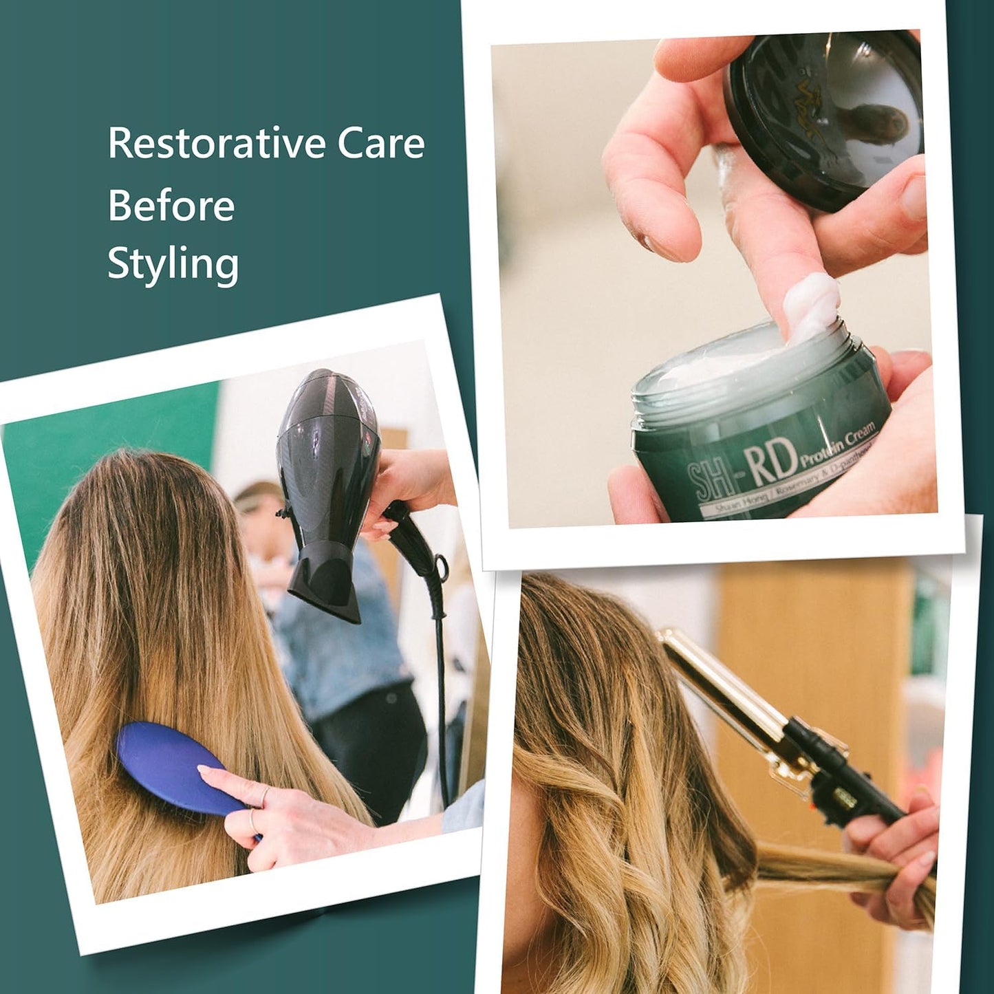 SH-RD Protein Cream for Dry Damaged Hair, 2.71oz/80ml - Leave-In Conditioner with Rosemary Extract, Hydrolyzed Silk Protein to Restore, Revitalize
