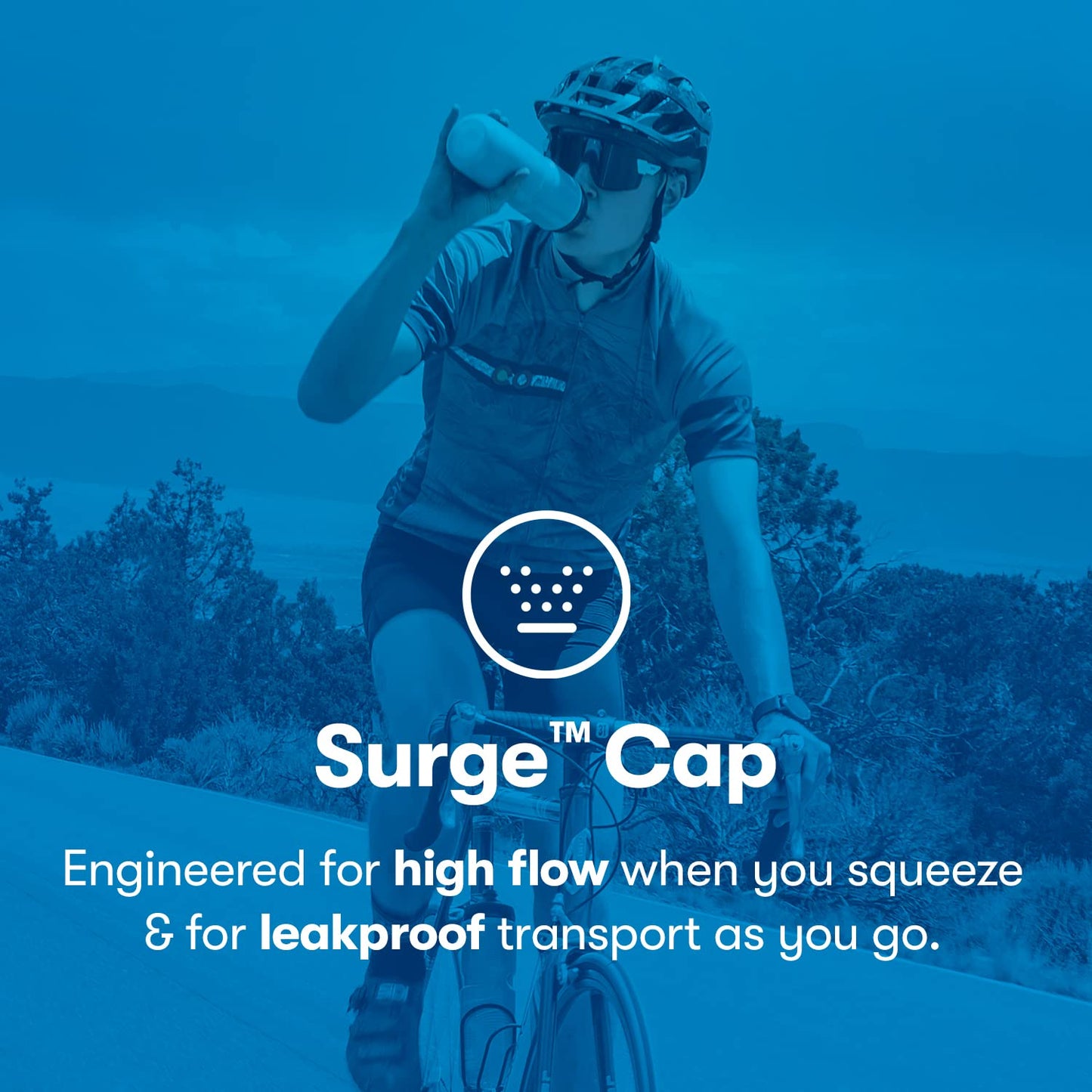 Polar Bottle - Breakaway - 24oz Wave, Deep Blue & Charcoal - Insulated Water Bottle for Cycling & Sports, Keeps Water Cooler Longer, Fits Most Bike