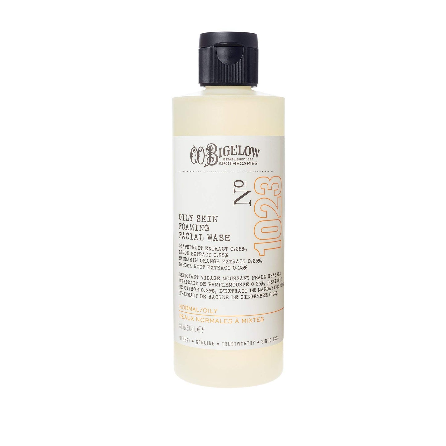 C.O. Bigelow Face Care Collection, Foaming Facial Wash for Oily Skin, Facial Cleanser, Face Wash with Grapefruit, Ginger Root, Made in the USA, 8 fl