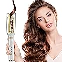 VISKS Professional Anti-Tangle Rotating Curling Iron, 1" Barrel with Large Slot & 3 Temperature Settings, Dual Voltage with Auto Shut-Off