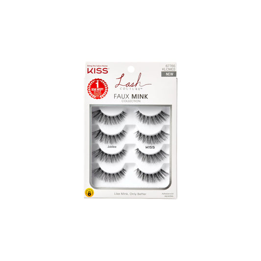 KISS Lash Couture Faux Mink False Eyelashes Multipack, ‘Jubilee’, 10mm, Multiple Lengths, Reusable, Cruelty Free, Vegan, Exclusive Knot-Free Lash