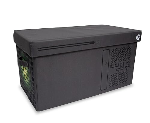 Ukonic Xbox Series X Logo Collapsible Storage Bin Chest with Lid | Fabric Basket Container with Handles, Cubby Cube Closet Organizer | Video Game…