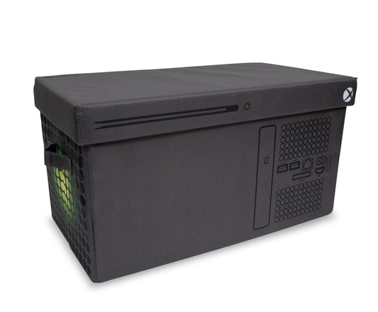 Ukonic Xbox Series X Logo Collapsible Storage Bin Chest with Lid | Fabric Basket Container with Handles, Cubby Cube Closet Organizer | Video Game…