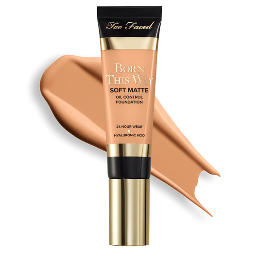 Too Faced Born This Way Soft Matte Foundation | Hydrating, Blurring, Waterproof, All-Day Oil Control Foundation that Helps Smooth Skin’s Appearance, 1 Fl Oz, Nude