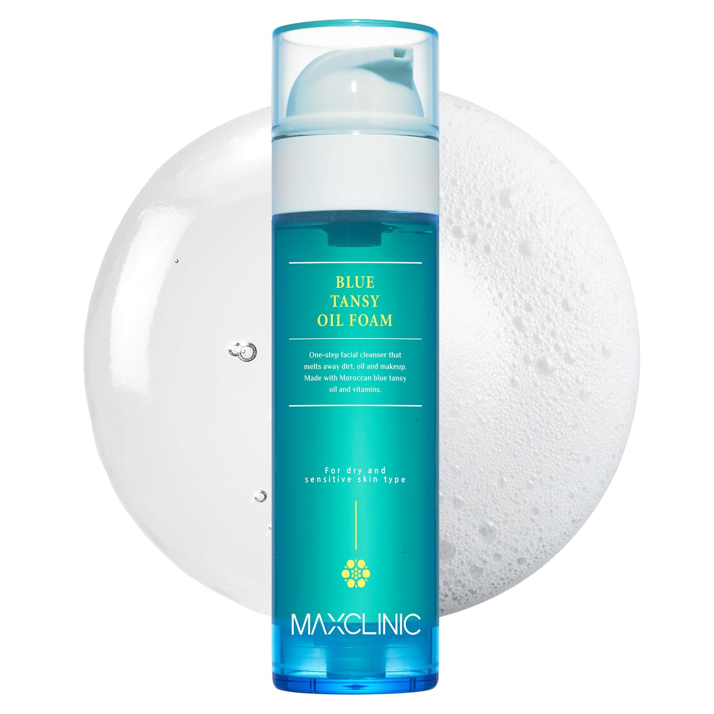 [K-Beauty] Blue Tansy Oil to Foam - All-in-One Korean Face Wash Oil-Based Foaming Facial Cleanser - Excess Sebum & Oil Control - Gentle Makeup Deep Beauty and Personal Care MAXCLINIC