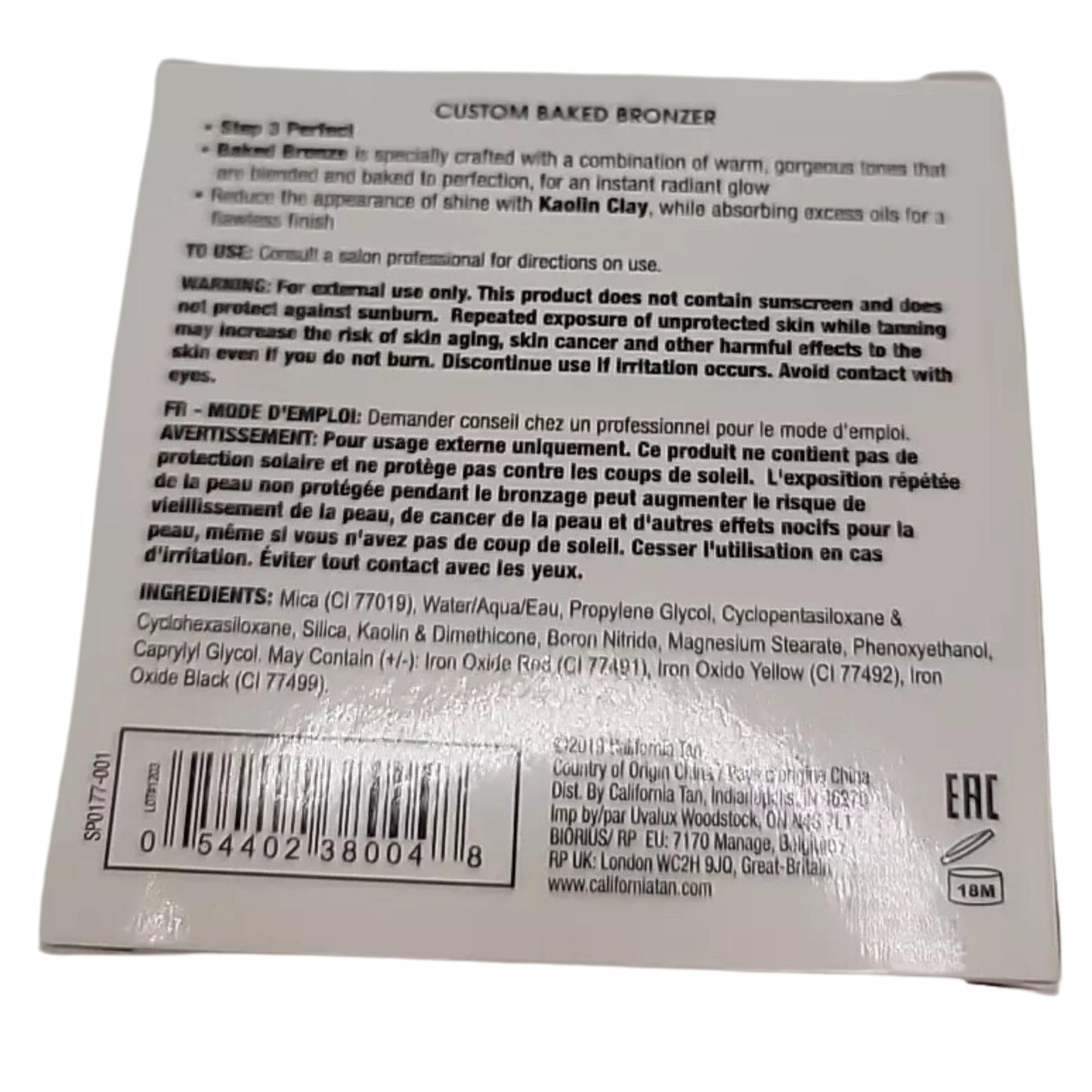 California Tan Custom Baked Bronzer Bronzing Powder, Highlight Bronzing Compact