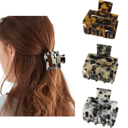 3PCS Hair Claw Celluloid Acetate Jaw Hair Claws, Tortoise Barrettes Shell Claws, Banana Clips tortoise Hair Clips,Leopard print Hair Barrettes