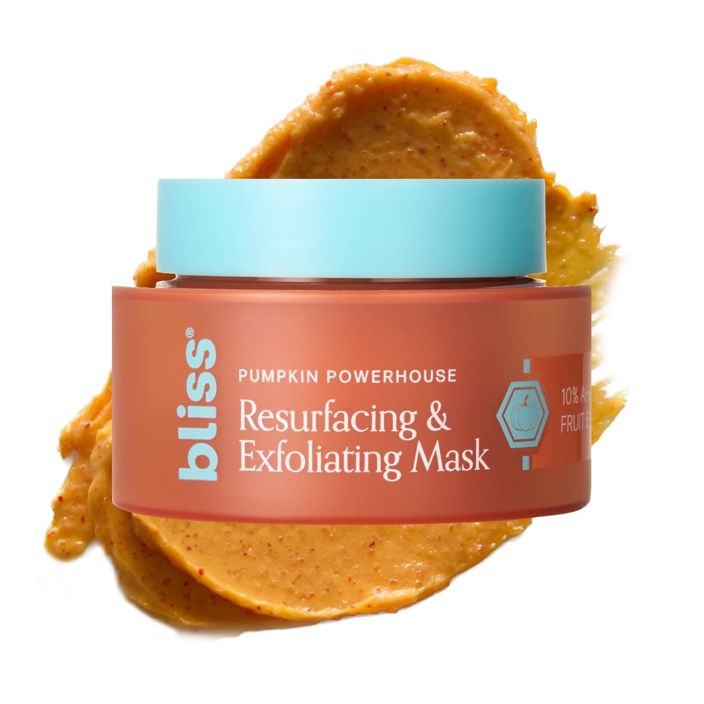 Bliss Pumpkin Powerhouse & Resurfacing Enzyme Mask - 10% AHA Pumpkin Blend with Prebiotics and Hyaluronic Acid for Smooth, Glowing Skin - Vegan
