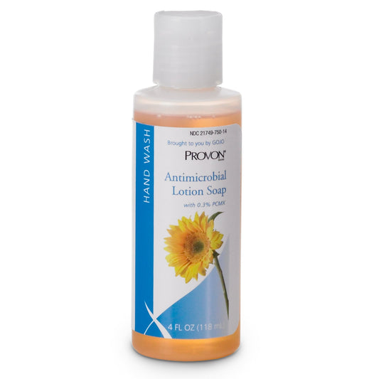 PROVON Antimicrobial Lotion Soap with 0.3% PCMX, Citrus Fragrance, 4 fl oz High Performance Lotion Soap Squeeze Bottles (Case of 48) - 4301-48