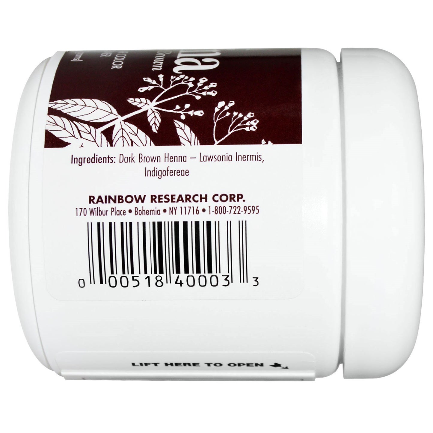 RAINBOW RESEARCH Dark Brown Henna - 4 oz.