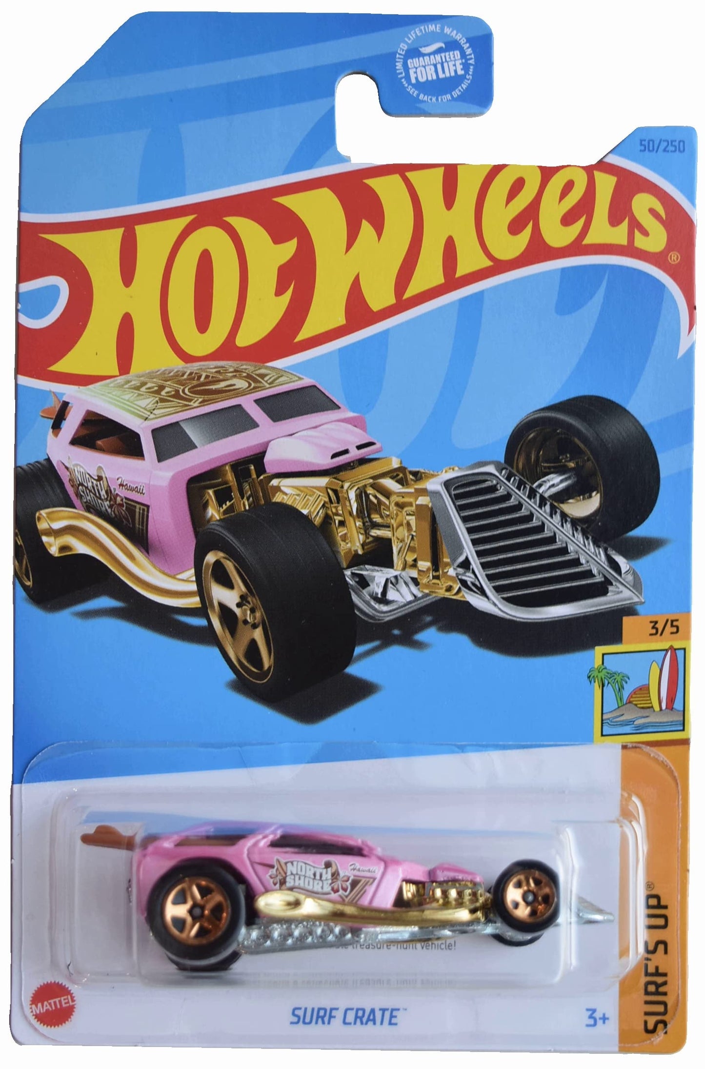 Hot Wheels Surf Crate, Treasure Hunt Surf's Up 3/5 [pink]