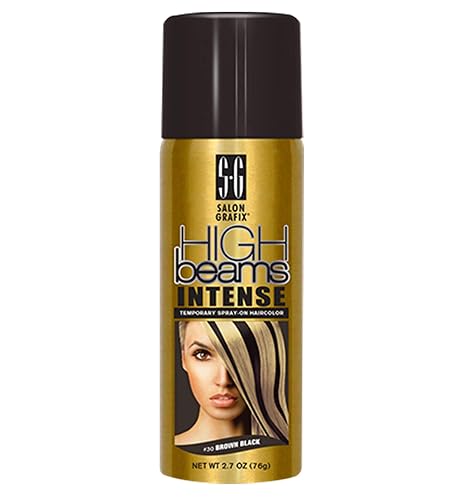 High Beams Intense Temporary Spray-On Hair Color - Brown Black 2.7 oz (3 pack) by High Beams
