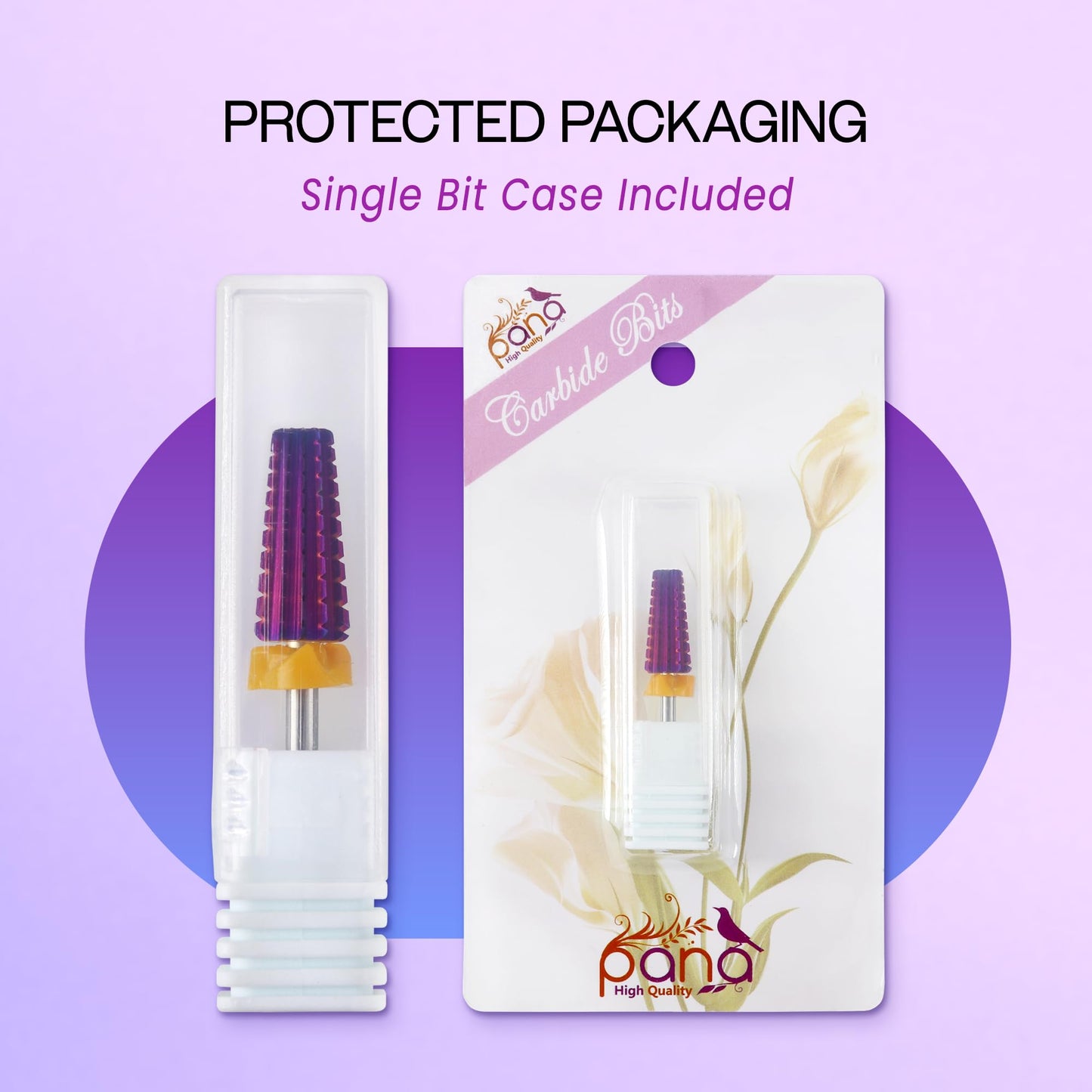 PANA 3/32" Shank 5-in-1 Nail Carbide Bit - (Triple Coarse - 2X Coarse Grit, Purple) - Two Way Rotate use for Both Left and Right Handed Fast remove