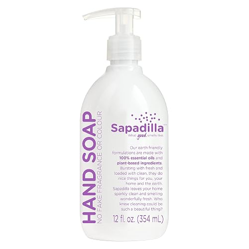 Sapadilla Liquid Hand Soap - Sweet Lavender + Lime - Made with 100% Pure Essential Oil Blends, Cleansing & Moisturizing, Aromatic & Fragrant Hand