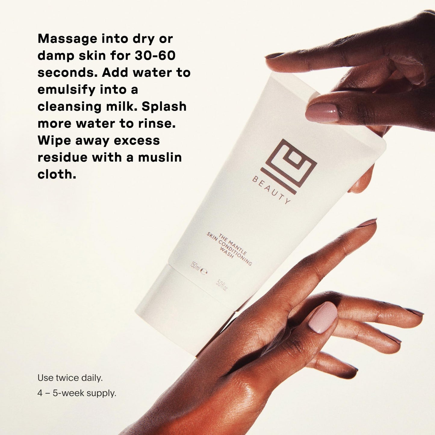 U Beauty The MANTLE Skin Conditioning Wash - Hydrating Facial Cleanser & Makeup Remover with Vitamin C + E, Fruit AHAs, and Hyaluronic Acid for Clean