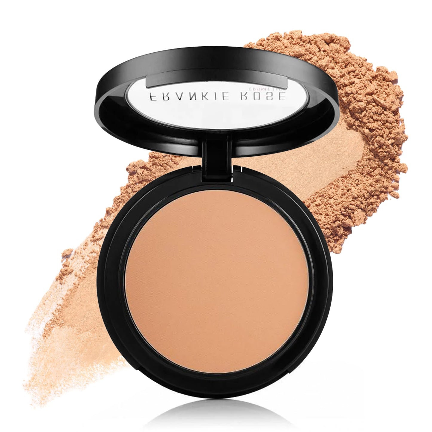 Frankie Rose Cosmetics Powder Foundation - Full Coverage Face Powder For Pores & Imperfections, Evens Out Skin Tone & Shine-Control | 58 Grams (Honey)