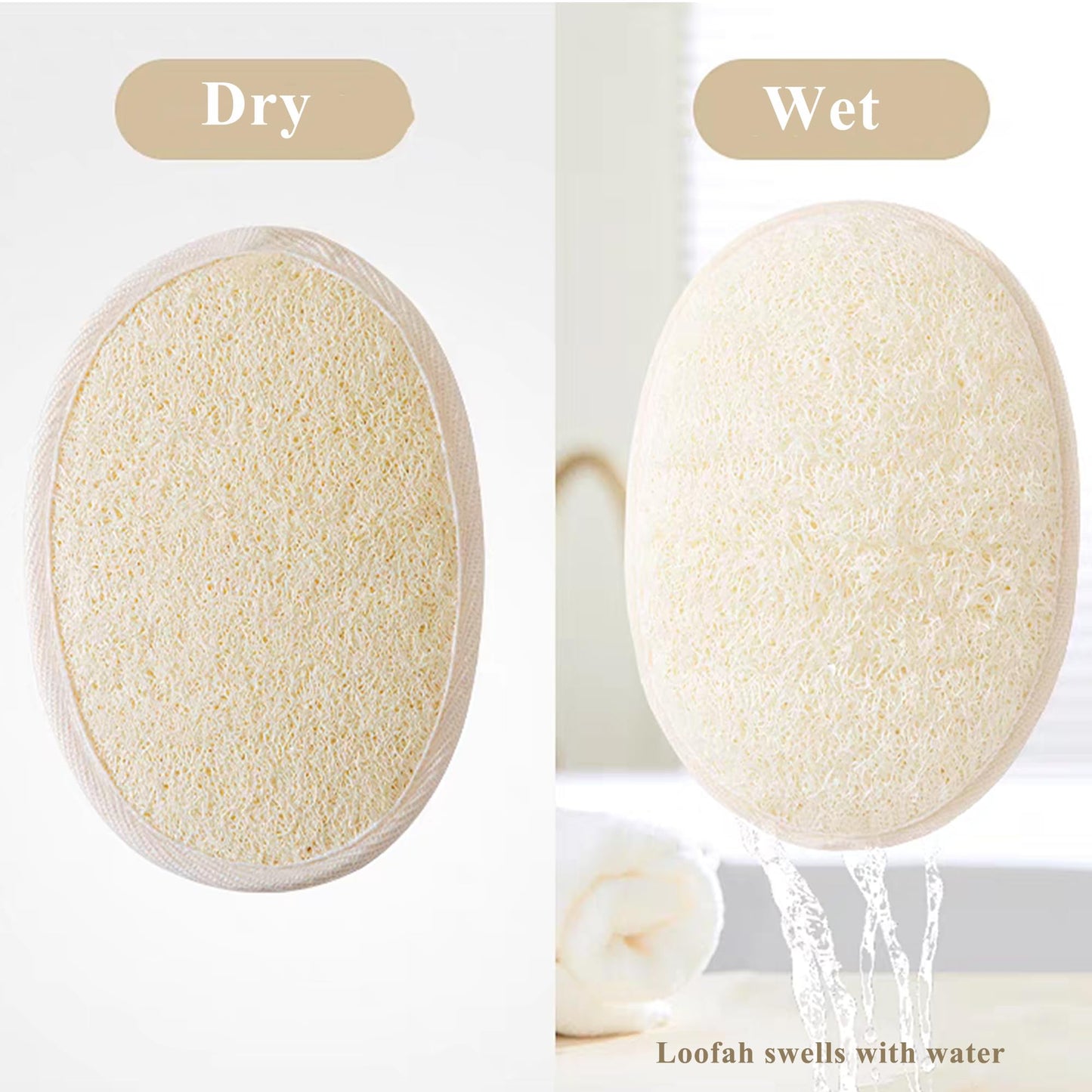 [Pack of 6] Loofah Sponge Pads Natural Organic Bath Luffa Sponges Pads Natural Bath Shower Loofah Body Scrubber Sponges for Exfoliating Your Skin