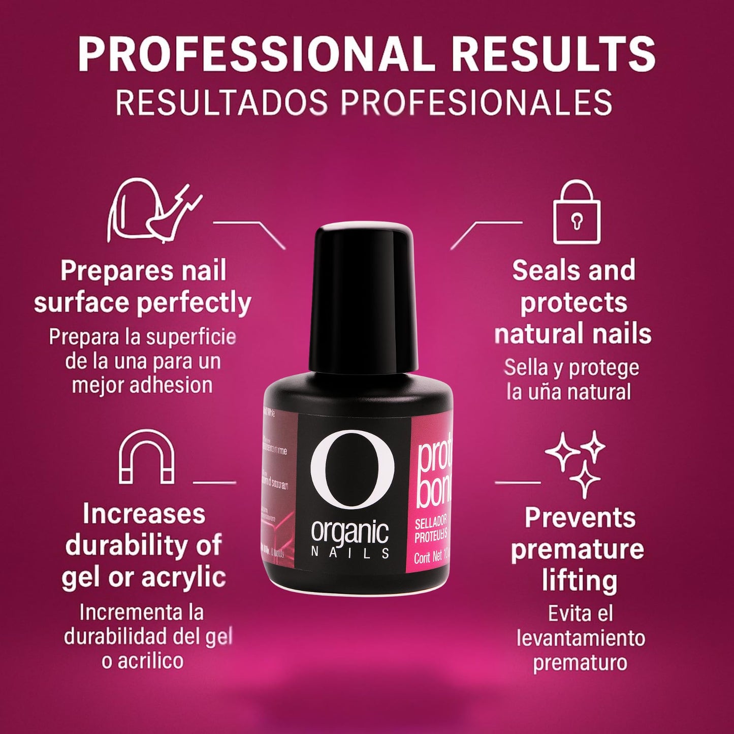 Nail Primer Protein Bond 2-Pack (0.34 fl oz Each) - Non-Acid Nail Bonding Agent for Acrylic & Gel, Strong Adhesion, No-Lift Nail Prep for Gel Polish Beauty & Personal Care Five Brothers Products