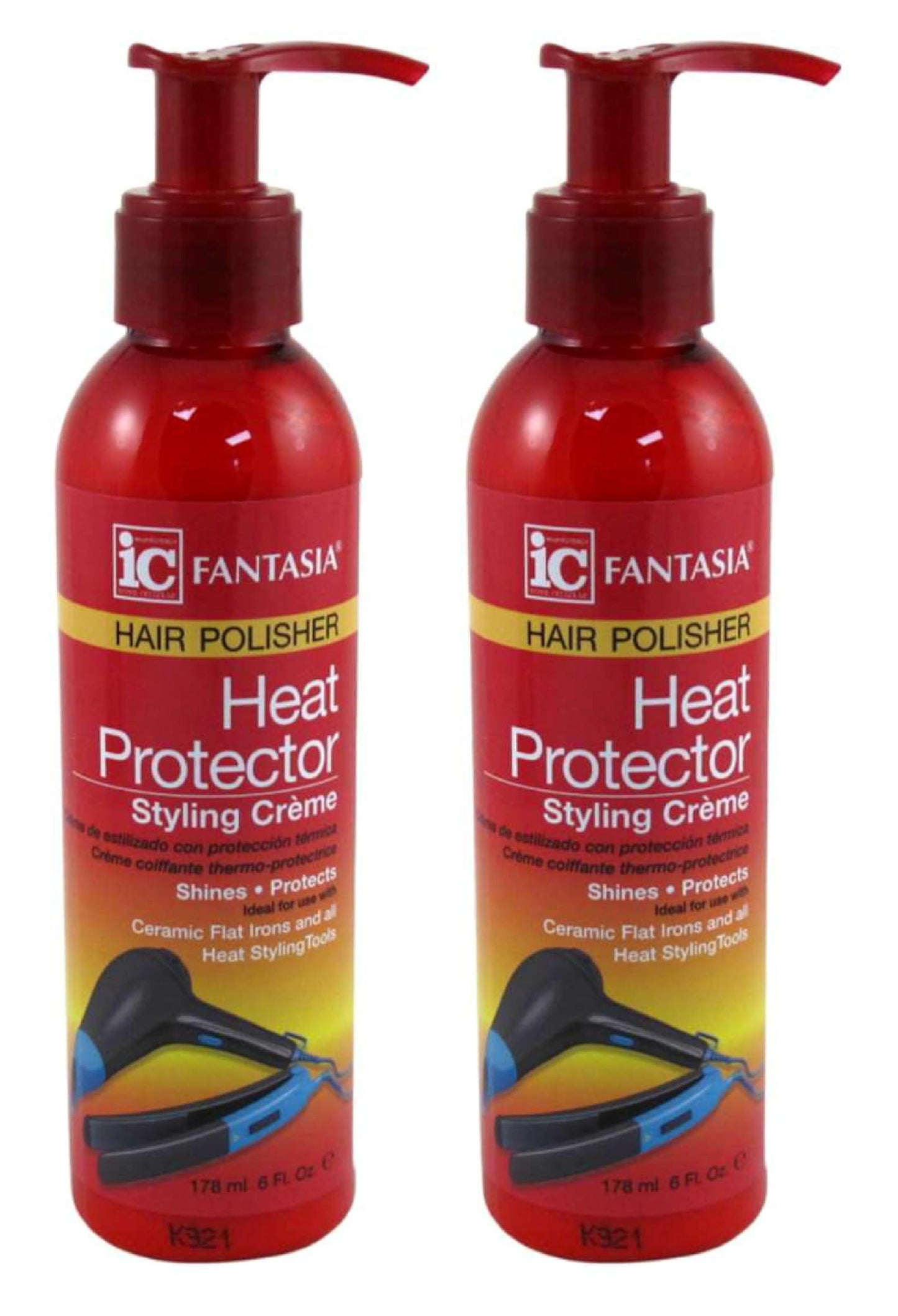 Fantasia Ic Heat Protector Styling Cream Polisher 6 Ounce (Pack of 2)
