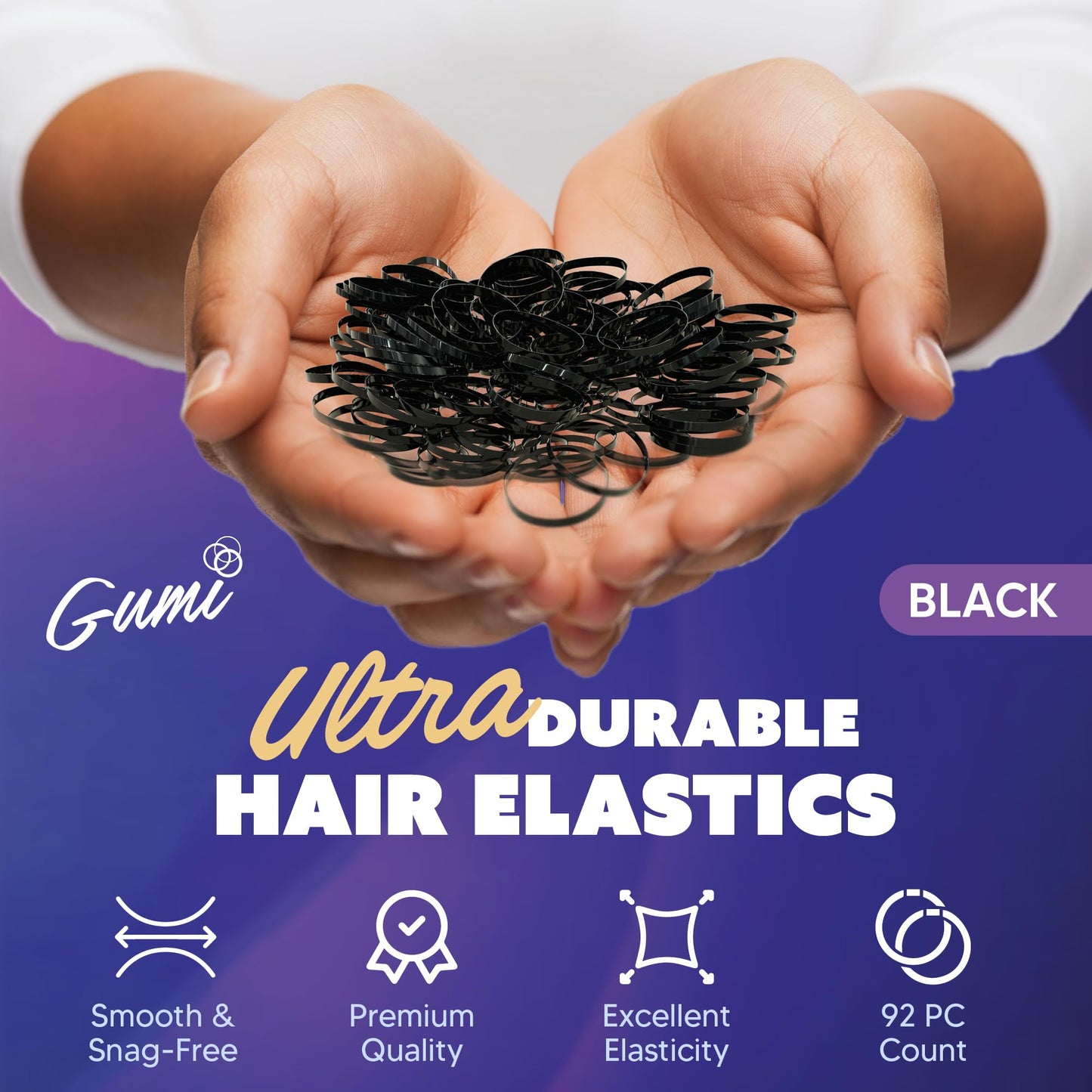 Gumi 3/4 Inch Small Clear Hair Elastics-2Pack Ouchless No Damage Elastic Hair Bands - Mini Snag Free Rubber Bands for Hair Bun Ponytail, Tiny Ultra Beauty and Personal Care Gumi good