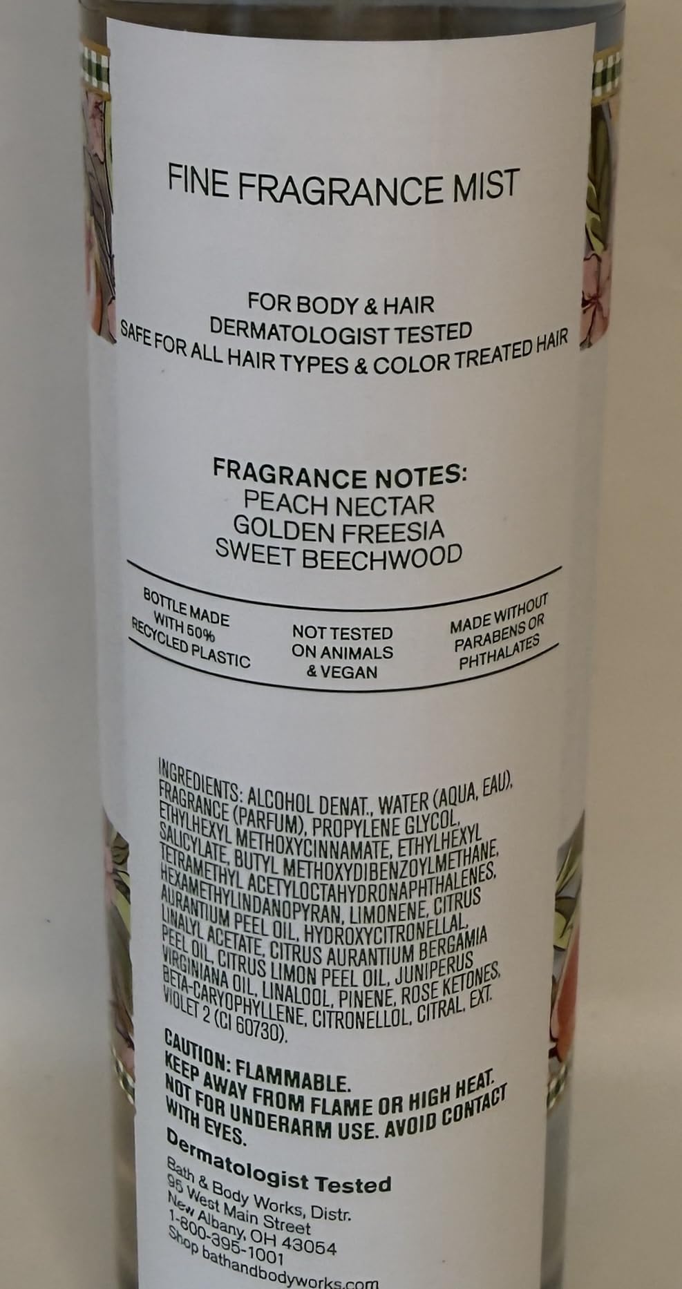 Bath & Body Works Peach Blossom & Nectar Fine Fragrance Mist 8 Ounces