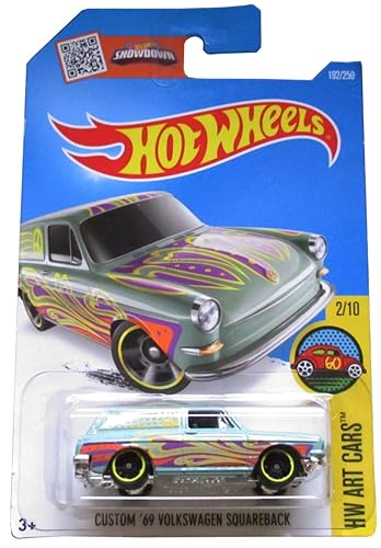 Hot Wheels 2016 HW Art Cars Custom '69 Volkswagen Squareback 192/250, Light Green