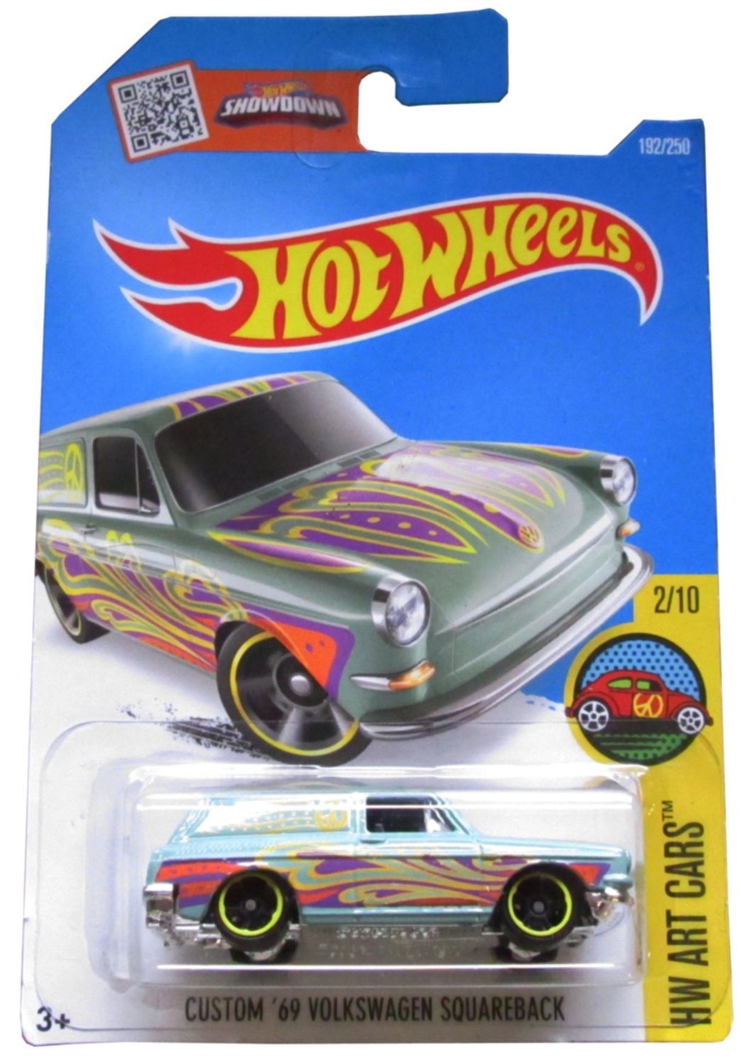 Hot Wheels 2016 HW Art Cars Custom '69 Volkswagen Squareback 192/250, Light Green