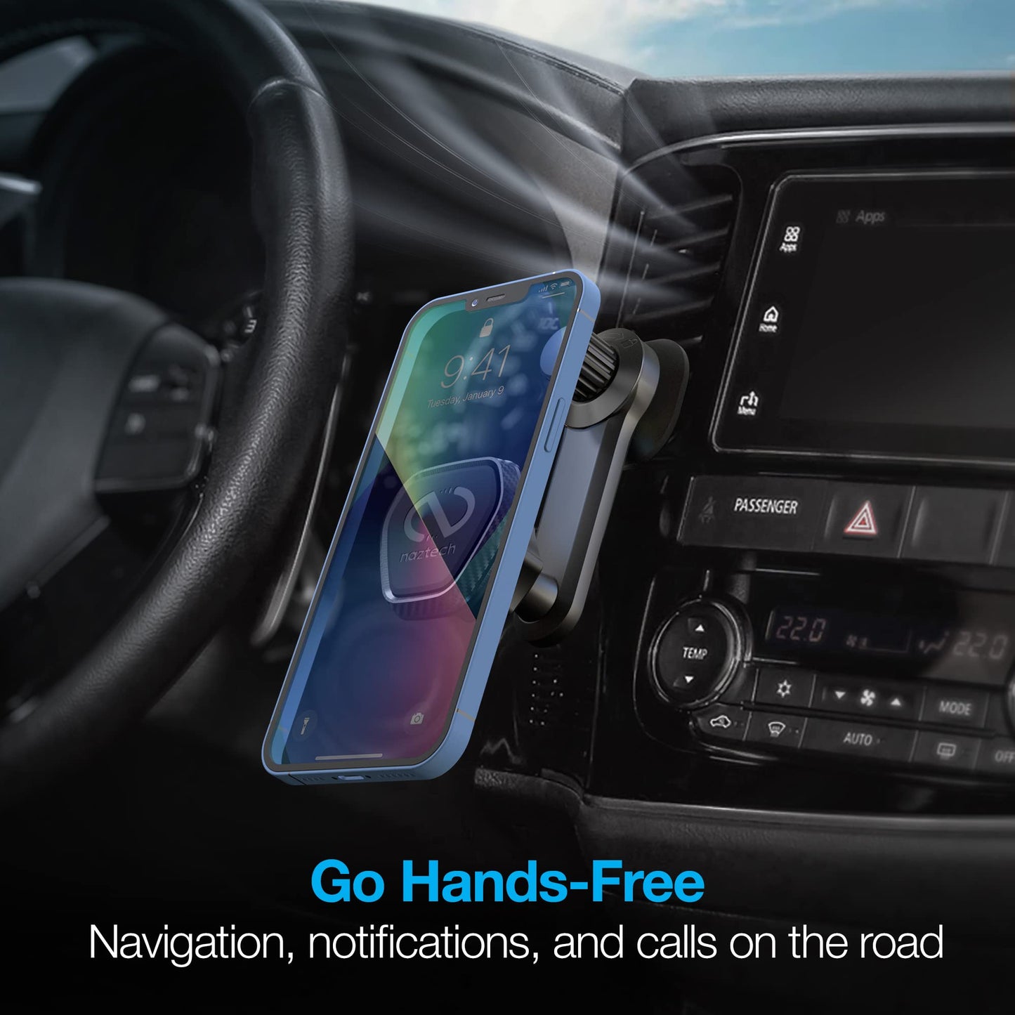 Naztech Elite Car Dashboard & Air Vent Cell Phone Holder Mount - Universal, Secure & Hands-Free Vehicle Accessory for iPhone & Android - Sturdy Vent…