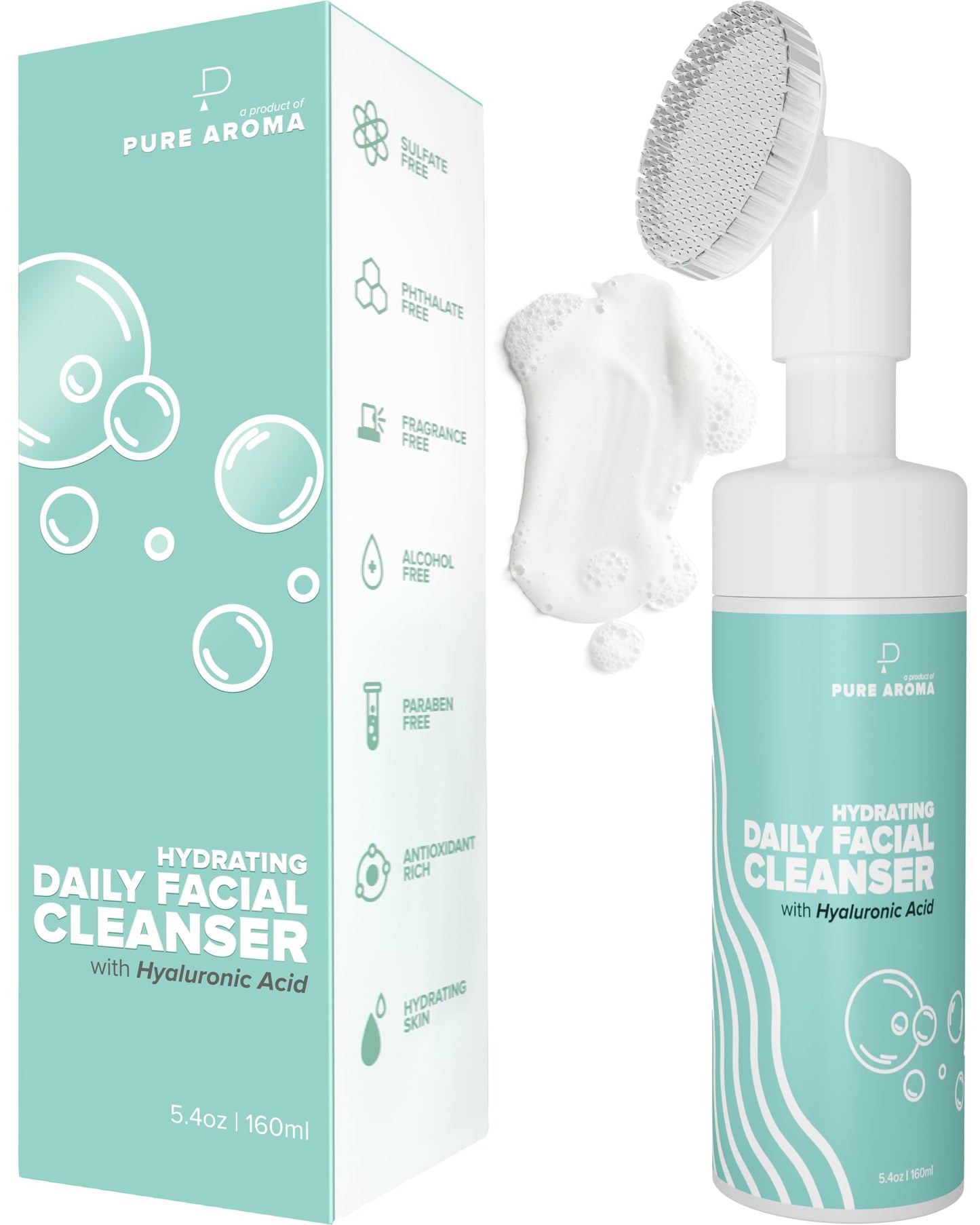 Pure Aroma Hydrating Daily Facial Cleanser | Foaming Face Wash & Makeup Remover With Hyaluronic Acid, Glycerin | For All Type Of Skin |