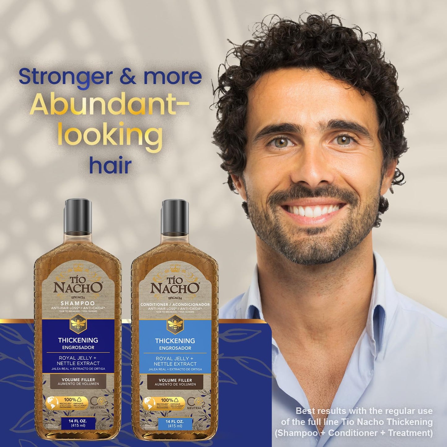 Tio Nacho Thickening Shampoo & Conditioner Set for Thinning Hair - Hair Loss Shampoo for Men & Women + Thickening Conditioner with Natural Extracts