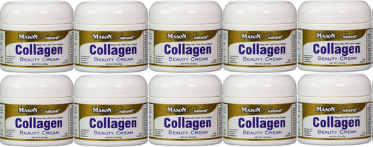 Collagen Beauty Cream Made With 100% Pure Collagen Promotes Tight Skin Enhances Skin Firmness 2 Oz. Jar Pack Of 10