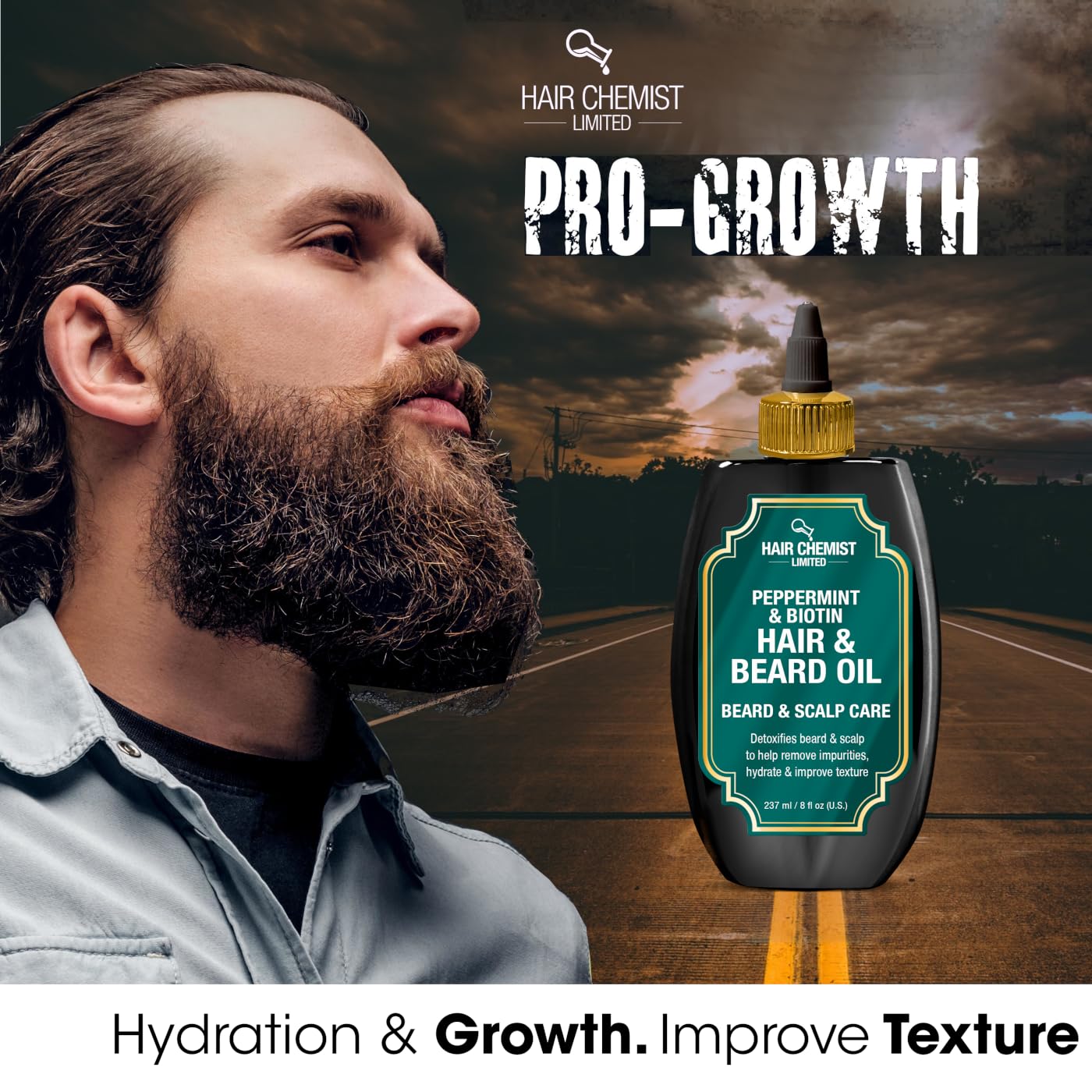 Hair Chemist Beard & Scalp Care Peppermint & Biotin Hair & Beard Oil 8 oz.