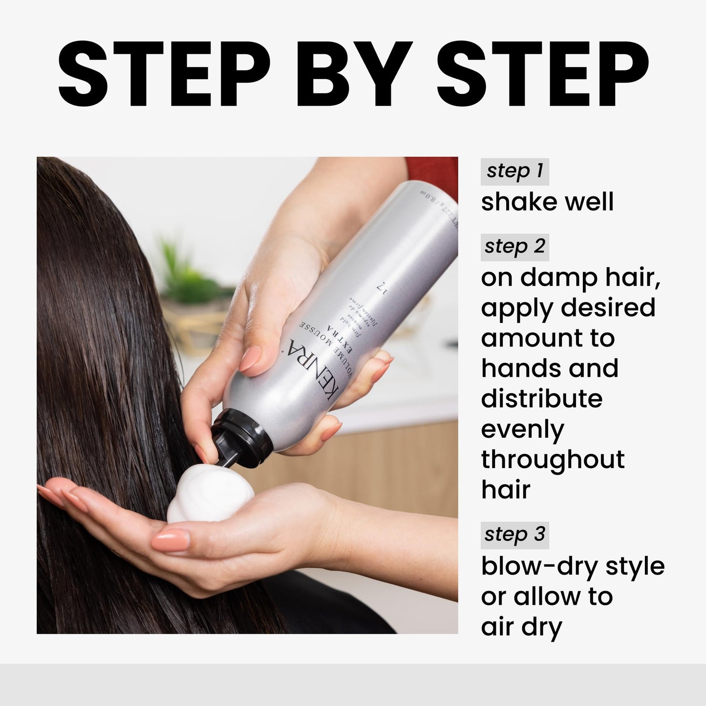 Kenra Volume Mousse Extra 17 | Firm Hold Mousse | Non-drying, Non-flaking Lightweight Formula | Tames Frizz & Conditions |Thermal Protection up