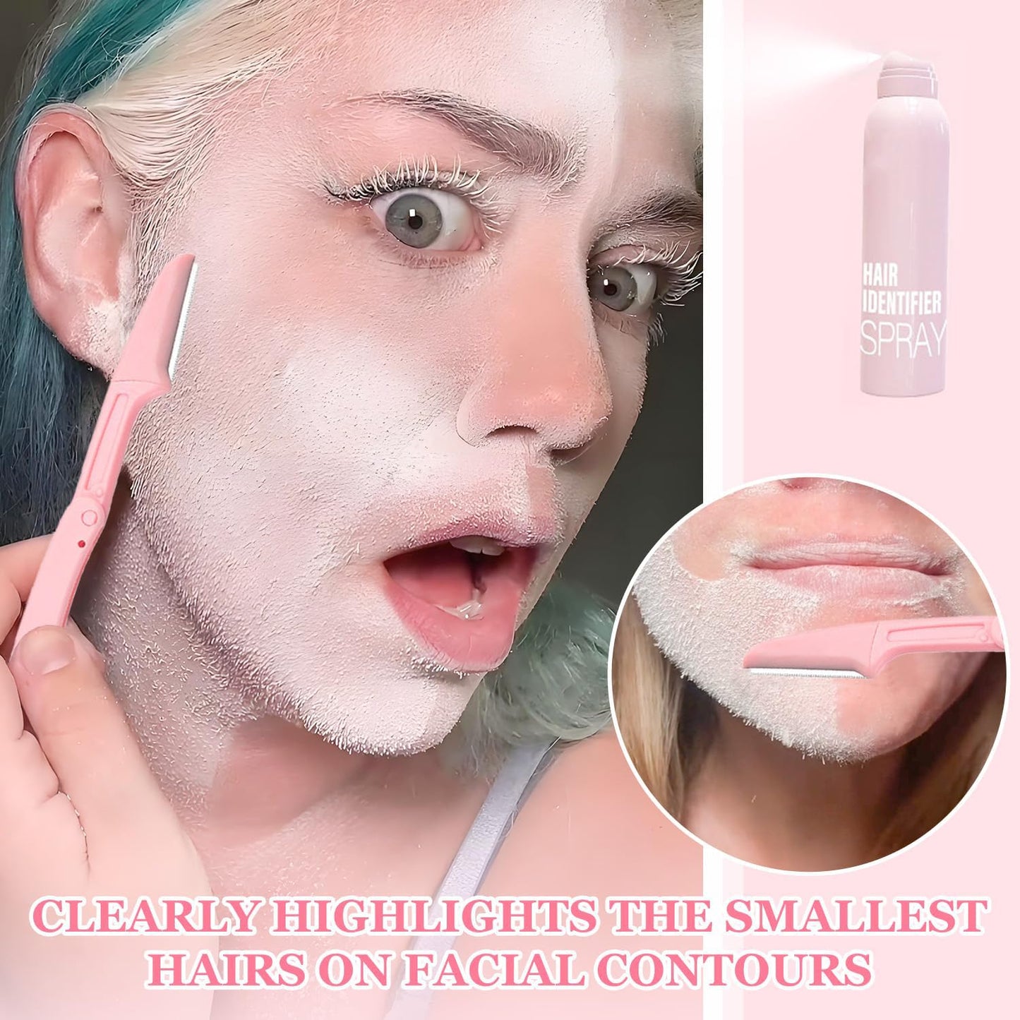 Hair Identifier Spray for Face Shaving?face hair identifier spray?Moisturizing And Skin Care Set Spray?suitable for all skin types (1 set) Beauty and Personal Care OYB