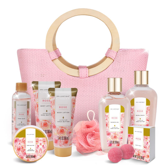 spa luxetique Spa Gift Baskets for Women - 10PCS Rose Bath Sets for Her Birthday,Mother's Day Gifts for Women,Mother,Wife,Girlfriend Beauty and Personal Care spa luxetique