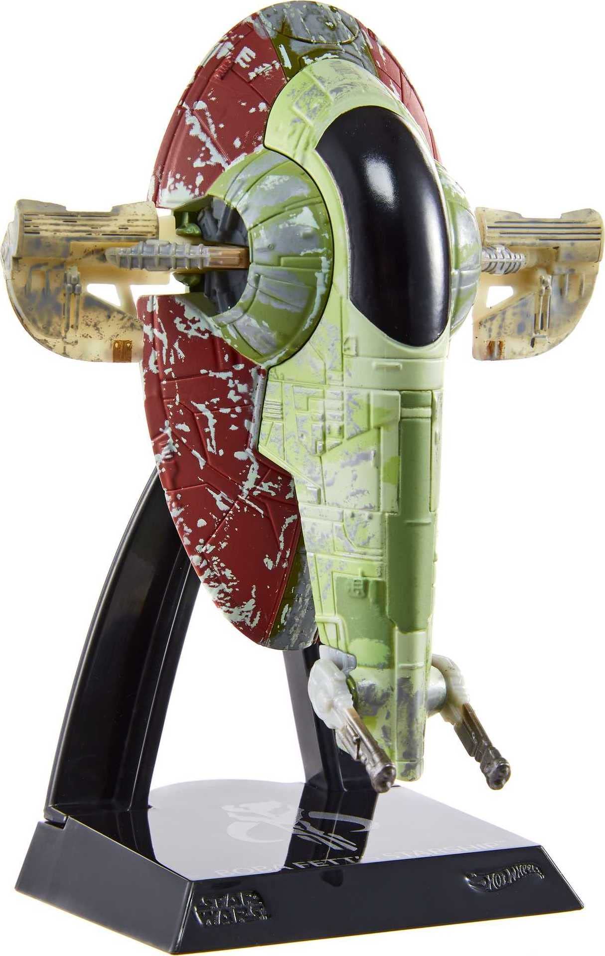 Hot Wheels Star Wars Starships Select Boba Fett's Starship, Premium Collectable Replica with Movable Part & Display Stand