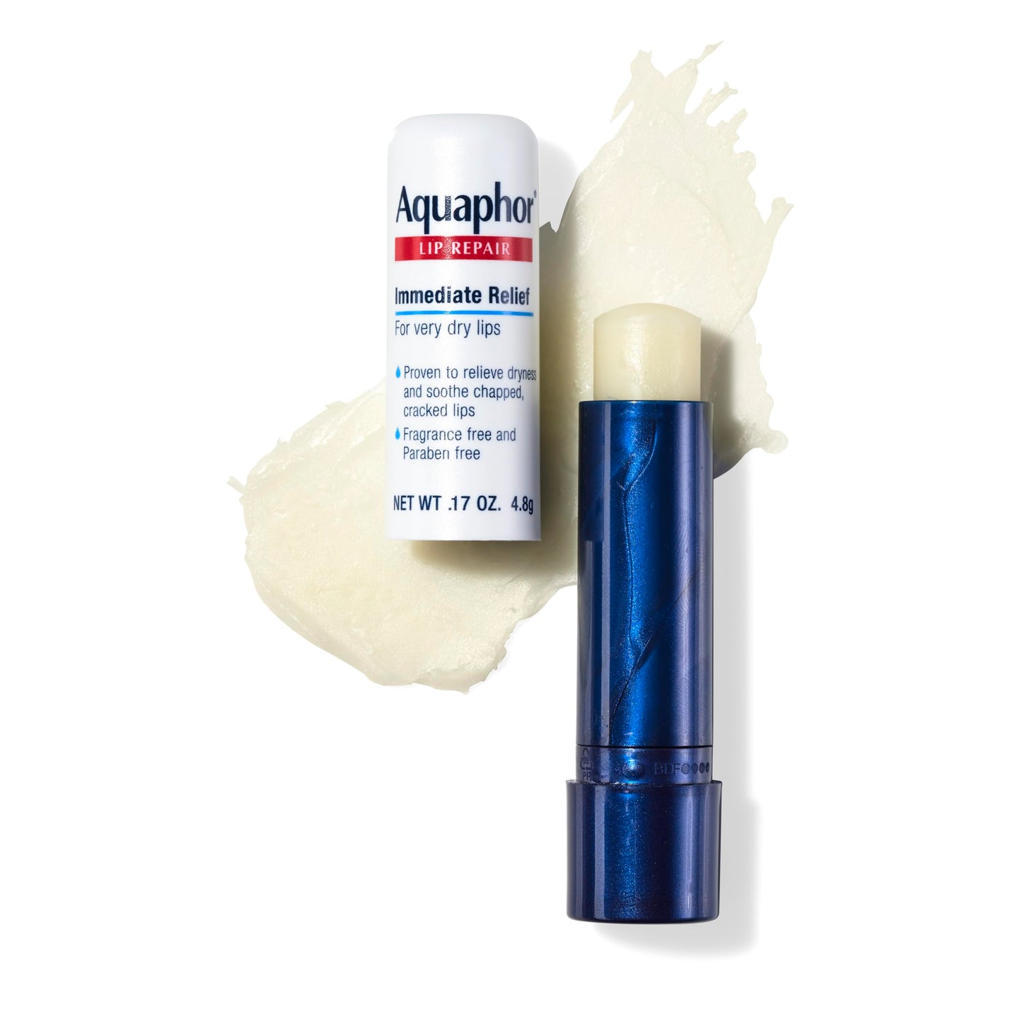 Aquaphor Lip Repair Stick with Jojoba Oil and Shea Butter, Moisturizing Lip Balms, Fragrance Free and Paraben Free, Immediately Relieves Dryness, 0.17