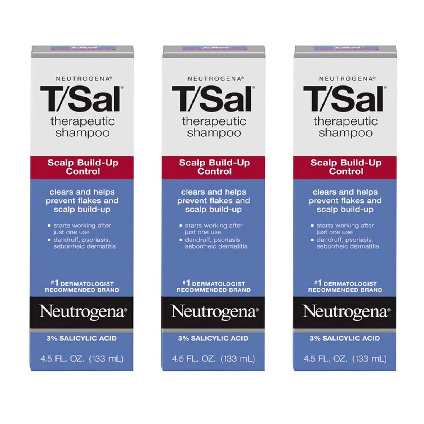 Neutrogena T/Sal Therapeutic Scalp Shampoo for Scalp Build-Up Control with 3% Salicylic Acid, Scalp Treatment for Dandruff, Scalp Psoriasis