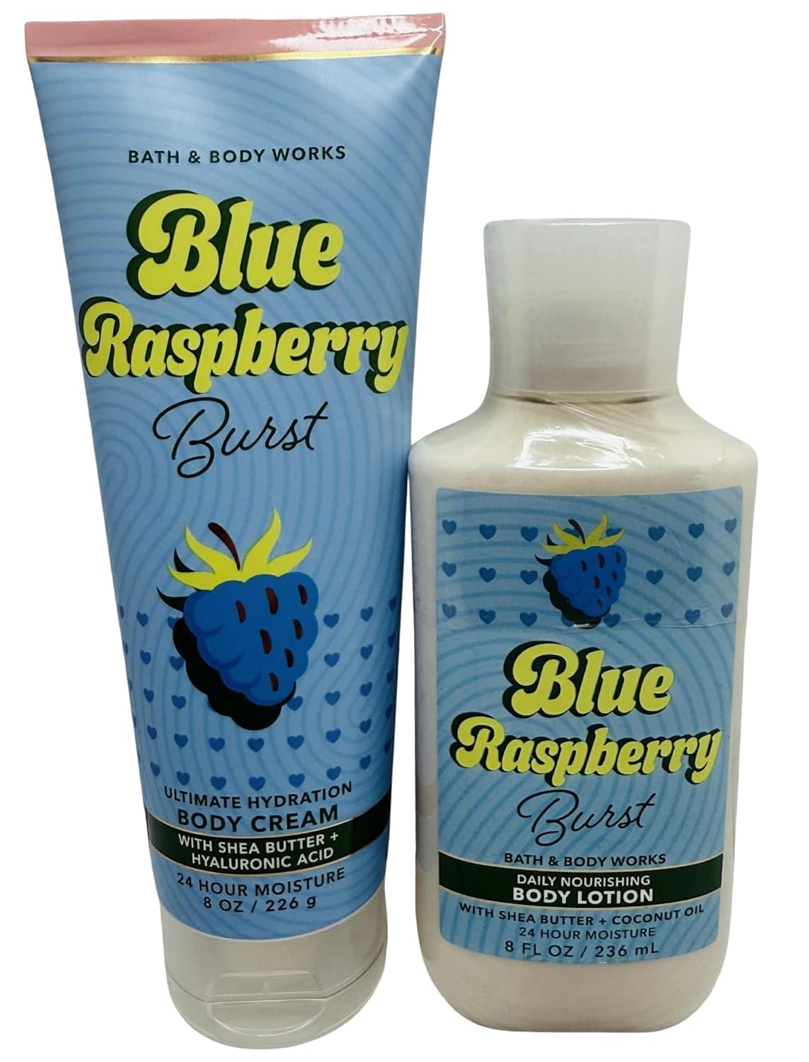 Bath & Body Works Blue Raspberry Burst Body Lotion & Ultimate Hydration Body Cream Set - Fruity Berry Moisturizer Duo
