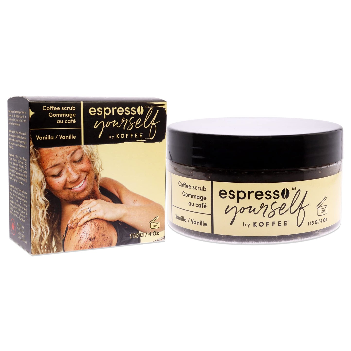 Koffee Beauty Vanilla Coffee Scrub - Exfoliating Body And Face Scrub - Polish And Smooth Skin With Ease - Invigorate Senses With Vanilla Fragrance
