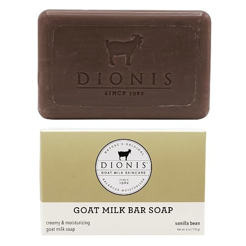 Dionis Goat Milk Skincare 6oz Vanilla Bean Scented Hand & Body Bar Soap - Moisturize, Restore, for All Skin Types, Non Greasy, No Residue - Cruelty