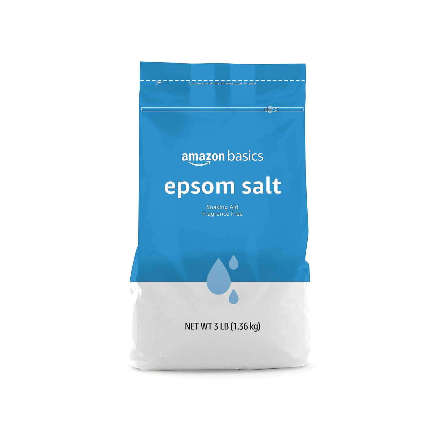 Amazon Basics Epsom Salt Soak, Unscented, Magnesium Sulfate USP, Muscle and Feet Relaxation, Resealable Bag, 3 Pound Beauty and Personal Care Amazon Basics Default Title