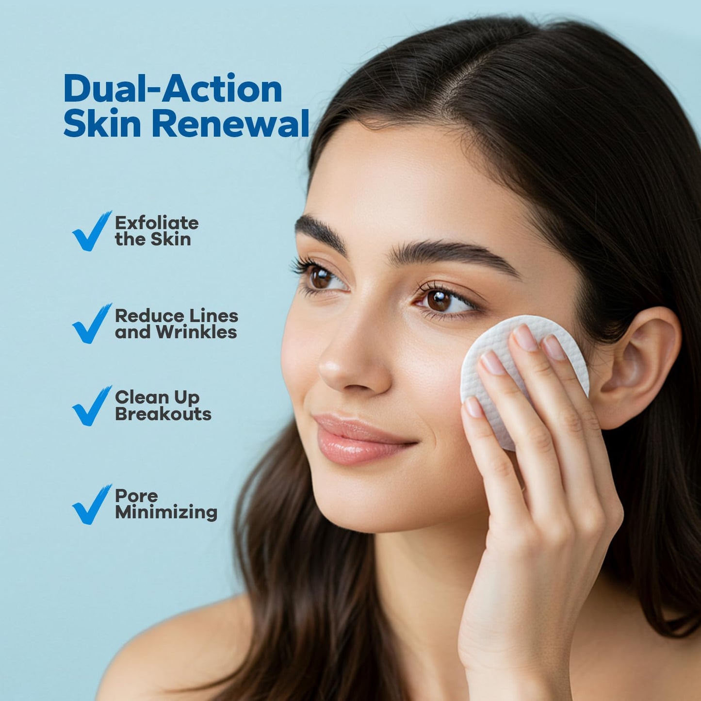 SilkyShark Glycolic Acid 20% Resurfacing Pads (60 Count), 20% Ultra Pure Glycolic Acid + 2% Salicylic Acid, Exfoliating Peel Pads for Face & Body