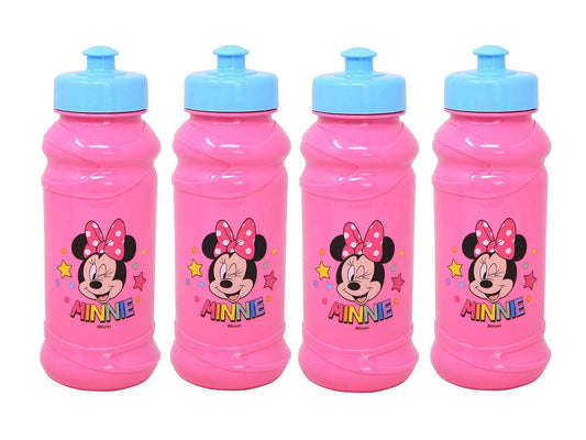 4-Pack Disney Minnie Mouse Star 16oz Pull-Top Squirt Water Bottles, Pink/Blue, BPA-Free