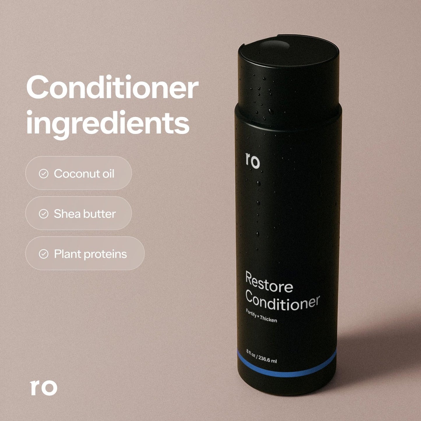 Ro Men's Revive Shampoo & Restore Conditioner Duo | Exfoliates, Clarifies, Fortifies & Moisturizes for Thicker Looking Hair, Made Without Sulfates