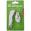 Kikkerland Hand and Foot Nail Clippers Set, Silver